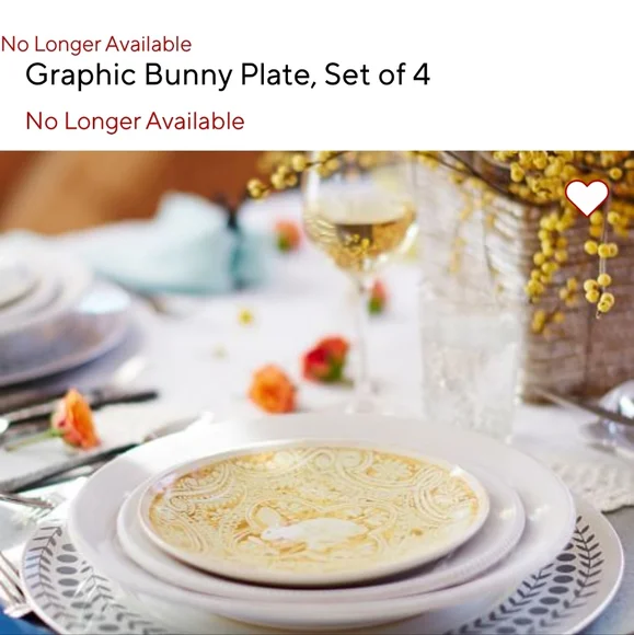 Pottery Barn Kitchen Pottery Barn Yellow Graphic Bunny Plates